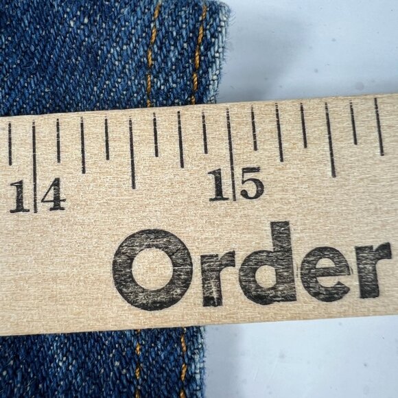 VTG 80s Levis Denim Vest Women Small Dark Blue Sleeveless Jean Jacket Orange Tab - Picture 10 of 10